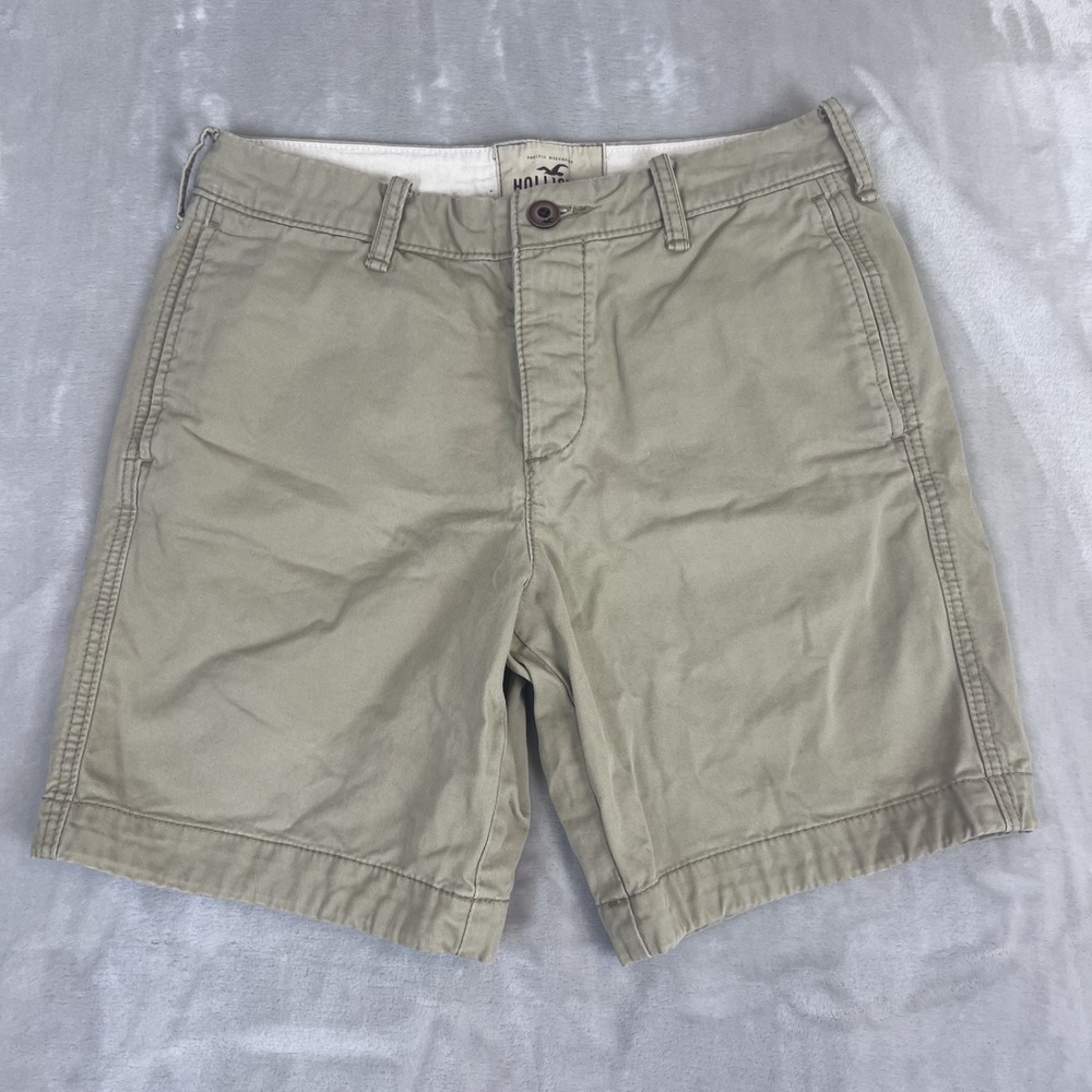 Y2K Hollister Shorts Mens 30 Khaki Chino Cotton Casual Preppy‎ Beach Everyday